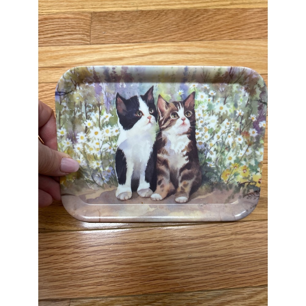 Melamaster Great Britain M6 Small Melamine Kitten Daisy Trinket Dish  Tray 8x6